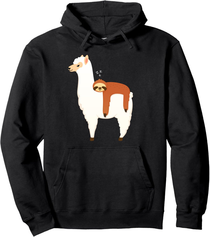 Faultier Schläft Auf Alpaka Lama Pullover Hoodie