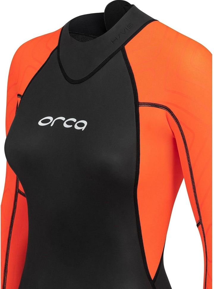 Orca Vitalis Damen-Neoprenanzug mit hoher Sichtbarkeit, Schwarz – Der Vitalis Neoprenanzug ist die E