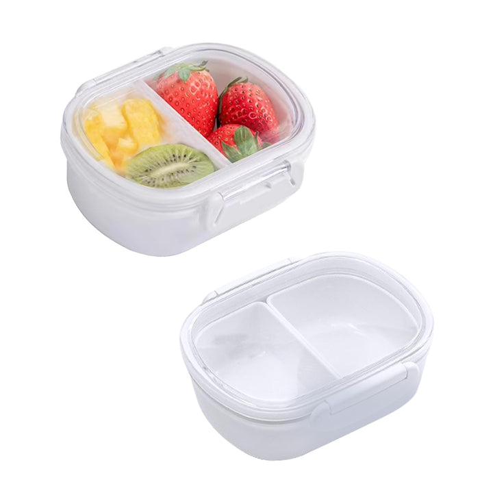 2 Stück Snackbox mit 2 Fächern,Brotdose Klein Bento Box Kinder Frühstücksbox Frischhaltedosen mit De
