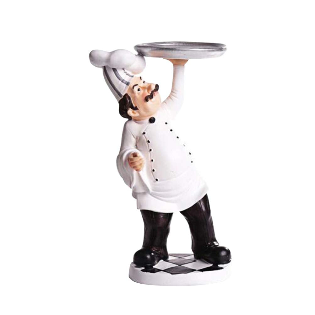 Supvox Französischer Koch Figur Koch Koch Sammlerstück für Theke Restaurant Café Bäckerei Hotel Tisc