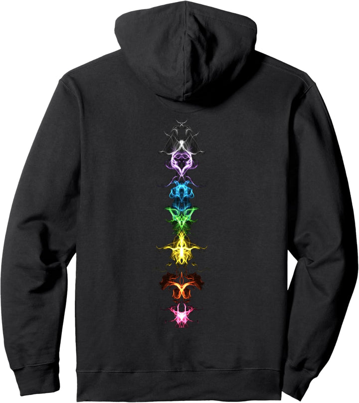 Fraktal Chakra Buddhismus Yoga Regenbogen Symbol Pullover Hoodie