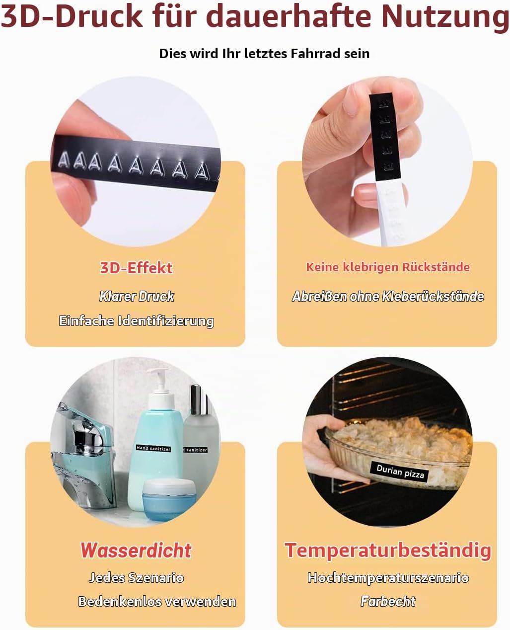 3D Prägegerät Etiketten - 3/8" (9mm) Kompatibel mit Vixic Omega S, Phomemo E975, DYMO Omega, DYMO Ju