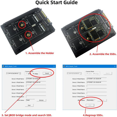 NFHK Dual NGFF B+M Key M.2 SSD Karte JOBD Raid0 Span Bridge auf 6,3 cm SATA Combo HDD Festplattengeh