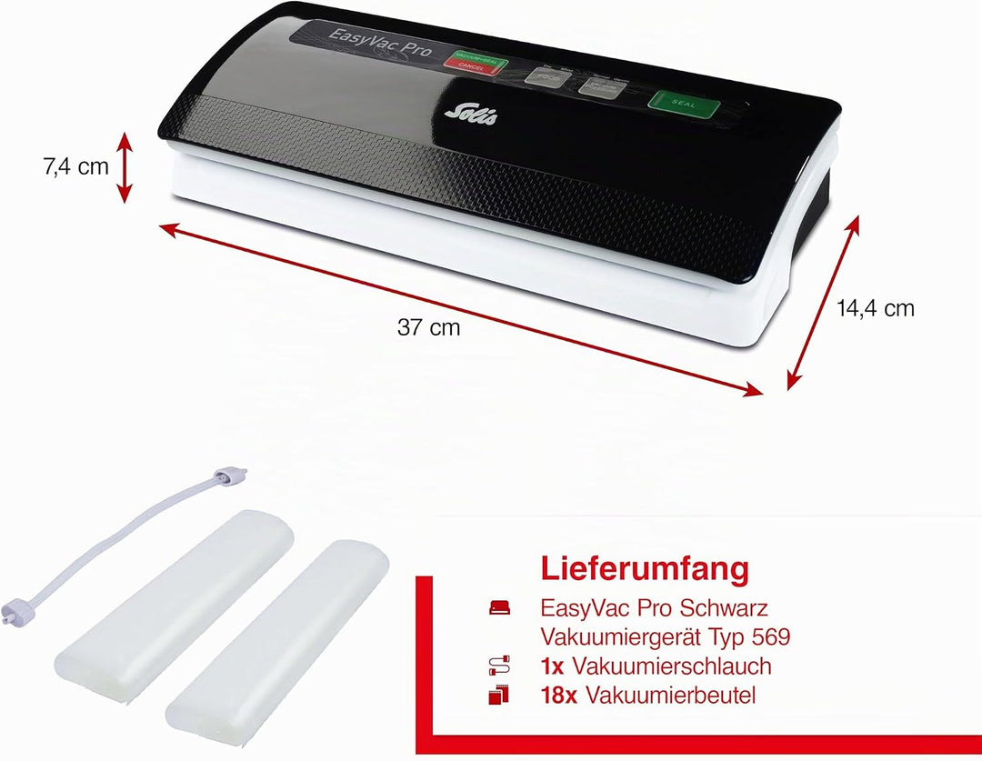Solis Vac Pro 569 Vakuumiergerät - Folienschweissgerät für Lebensmittel - Vakumierergerät für trocke
