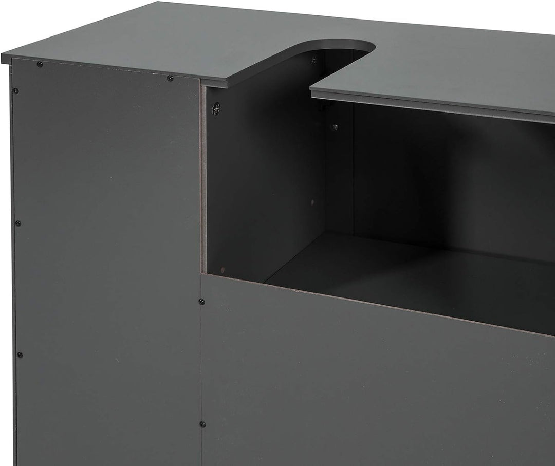 SoBuy BZR38-DG Waschbeckenunterschrank mit 2 Ablagen und 1 Tür Badschrank Waschtisch Unterschrank Ba