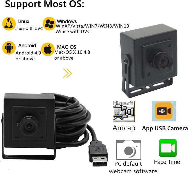 ELP OTG Weiter Winkel Webcam 5MP Aptina MI5100 CMOS 100 Grad Keine Verzerrung Objektiv USB Kamera fü