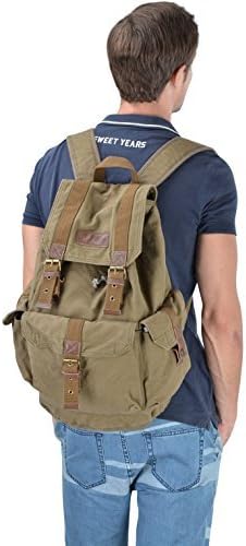 Gootium Herren/Damen Canvas Wanderrucksack 21101 - armygreen