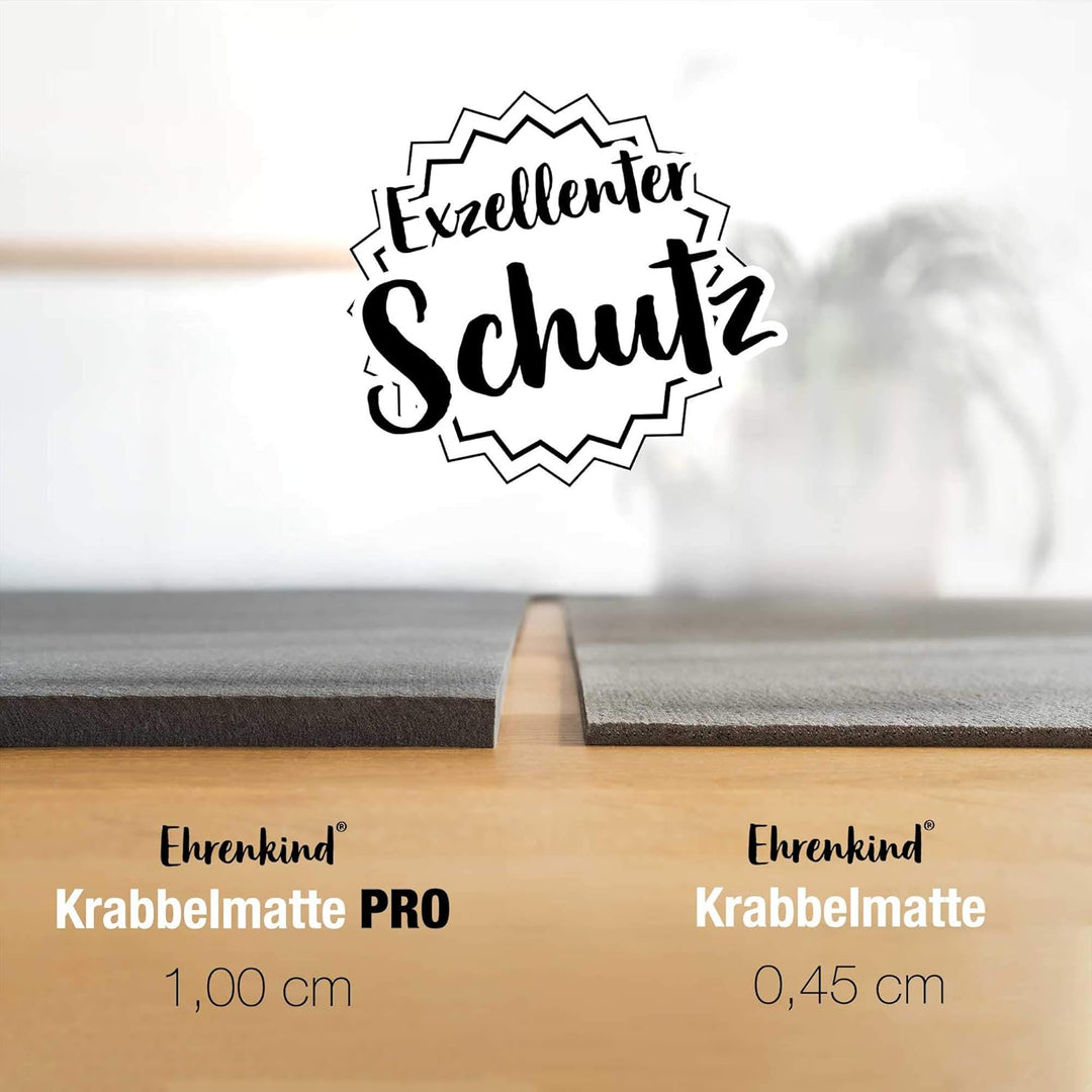 Ehrenkind® Made in Germany Anti-Rutsch Krabbelmatte Oeko-Tex Matten | Spielmatte Baby | Grösse 80x80
