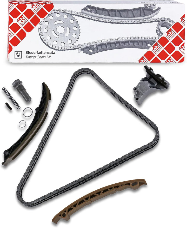 febi bilstein 30304 Steuerkettensatz für Nockenwelle, mit Gleitschienen und Kettenspanner , 1 Stück