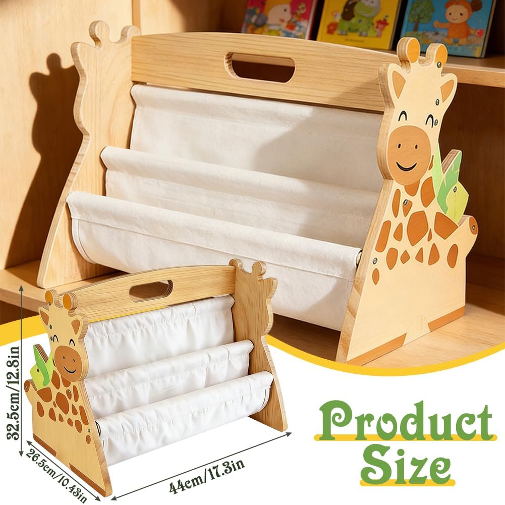 Bücherregal Kinder, Ddoppelseitiges Bücherregal Holz, Montessori Kinderrega, Bücherkiste Kinder mit