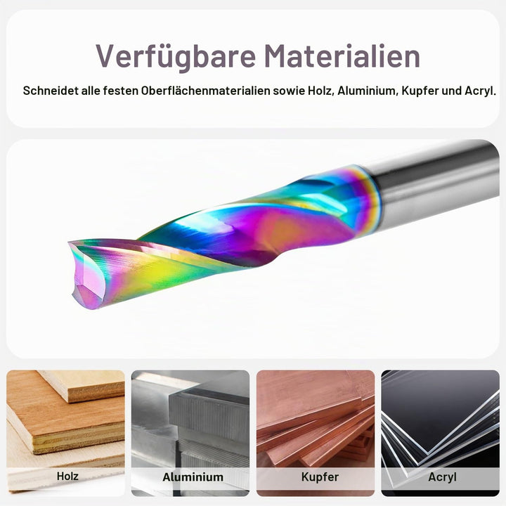 SpeTool Alu Fräser 6mm Schaft VHM Fräser Schaftfräser Fräser Aluminium 22mm Schnittlänge Einschneide