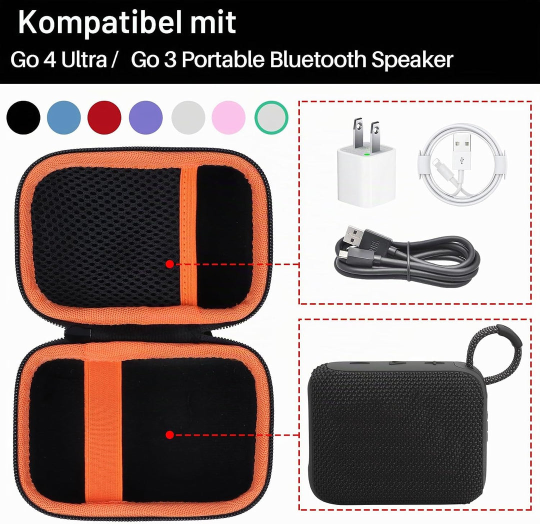 Hart Reise Schutz Hülle Etui Tasche für JBL Go 4 / JBL GO 3 Tragbaren Lautsprecher (Weiss), Weiss