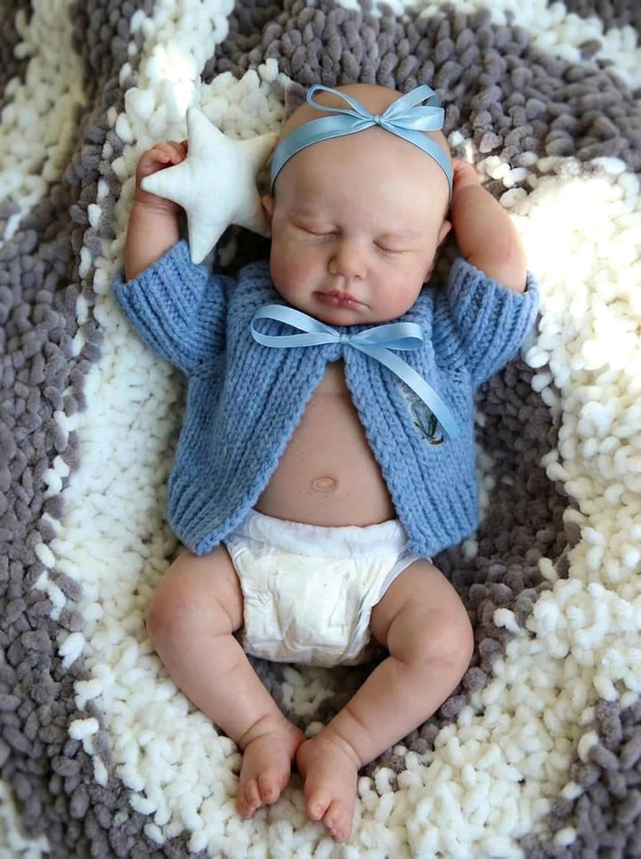 Zero pam Reborn Baby Mädchen-30CM Echtem Silikon Reborn Baby Vollsilikon Lebensecht, Reborn Puppen L