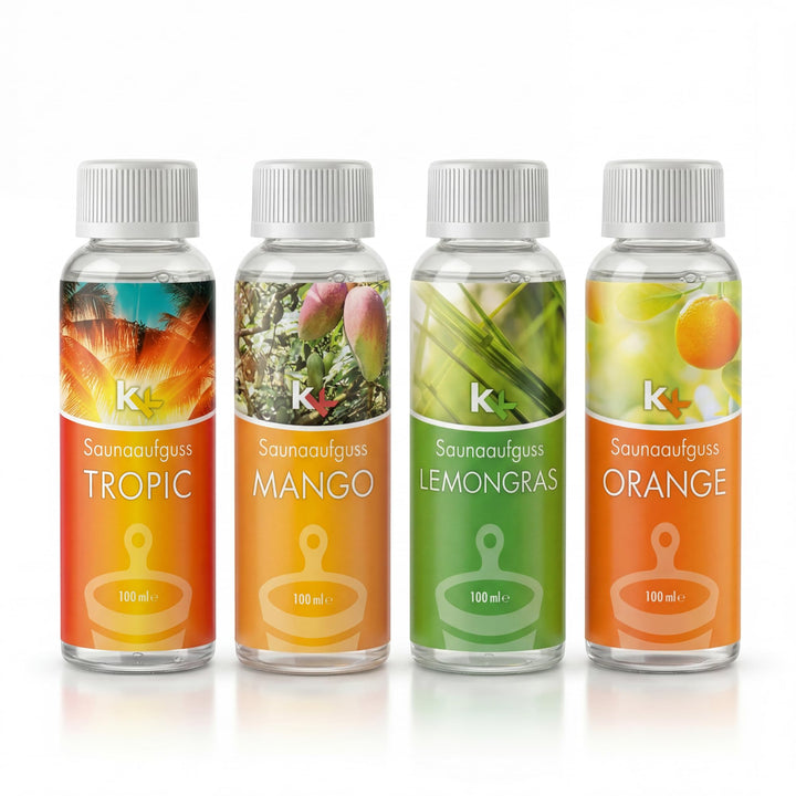 KK Saunaaufguss-Set Karibik - Made in Germany - 4 verschiedene Duftsorten in einem Set - Tropic, Man