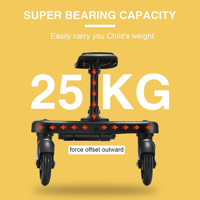 Buggy Board für alle Kinderwagen, Vihir Kiddy Board mit Sitz, Trittbrett Mitfahrbrett Universal pass