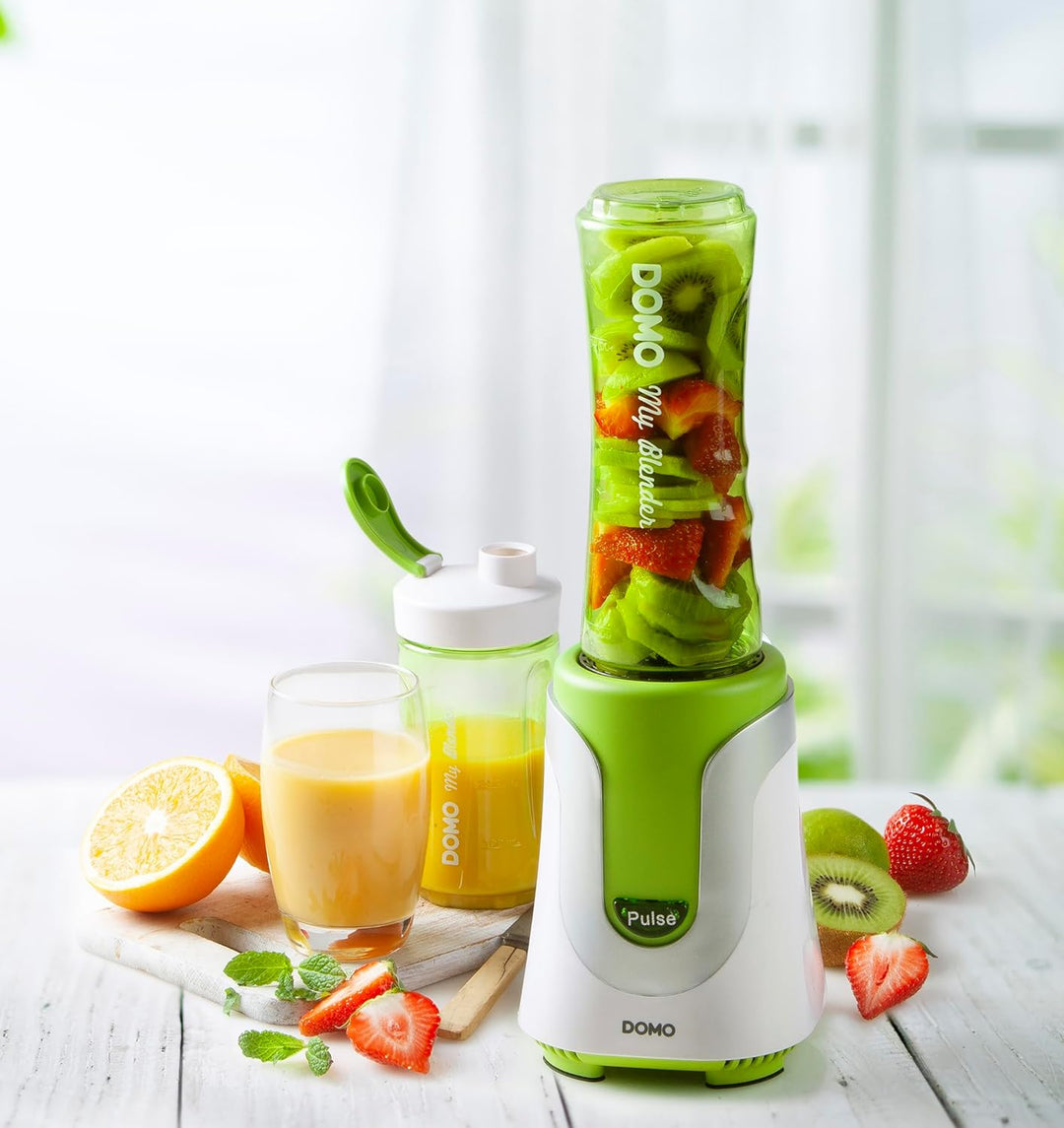 DOMO DO436BL Smoothy-Maker Multimixer - My Blender - Inklusive 600ml und 300ml Flasche - Grün Green,