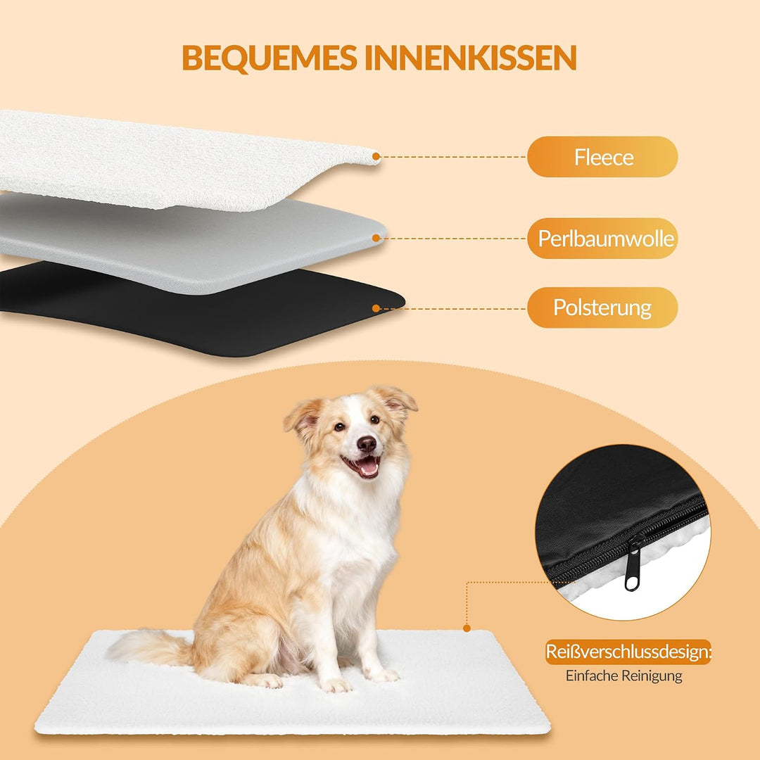 Hundebox Faltbar, Hundetransportbox Tragbare mit 3-Türen, 91,4 x 63,5 x 63,5 cm, Transportbox Hund A
