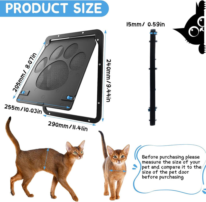 Katzenklappe ABS Haustierklappe, 29×24cm Katzentüre für Kleine und Mittelgrosse Hunde und Katzen Kat