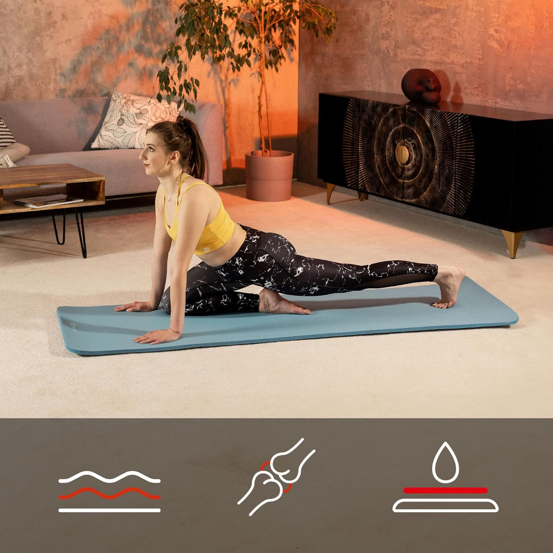Hop-Sport Gymnastikmatte 190 x 60 cm x 2 cm, Sportmatte - gelenkschonend &amp; rutschfest, Fitnessmatte