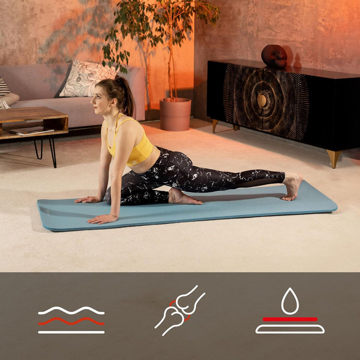 Hop-Sport Gymnastikmatte 190 x 60 cm x 2 cm, Sportmatte - gelenkschonend &amp; rutschfest, Fitnessmatte