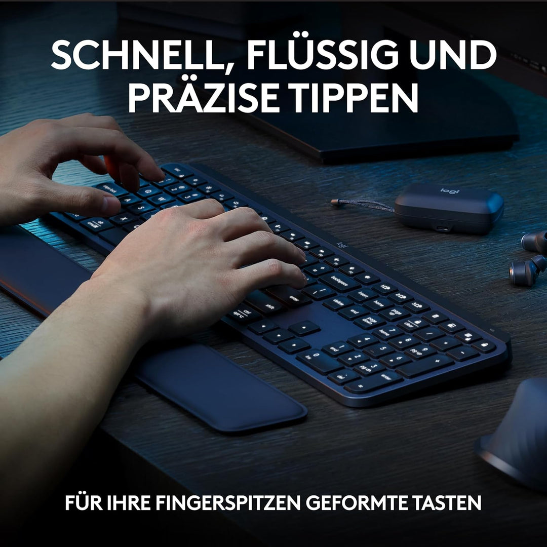 Logitech MX Keys S Combo: Leistungsstarke kabellose Tastatur und Maus mit Handablage,Customizable Il