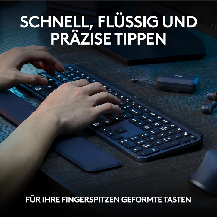 Logitech MX Keys S Combo: Leistungsstarke kabellose Tastatur und Maus mit Handablage,Customizable Il