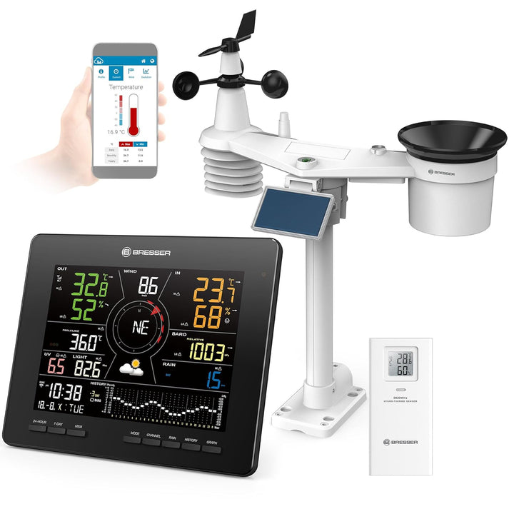 Bresser WLAN 4CAST MD Funk-Wetterstation:Detaillierte 7-Tage-24-Std.-Wettervorhersage, WLAN-Anbindun