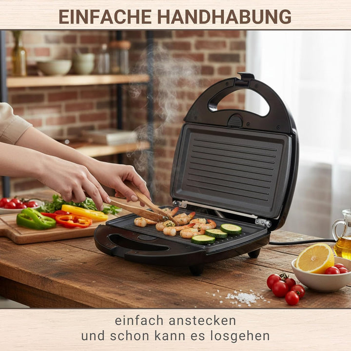 Syntrox Germany Grill Maker Chefmaker SM-1300W Grill mit herausnehmbaren Backplatten