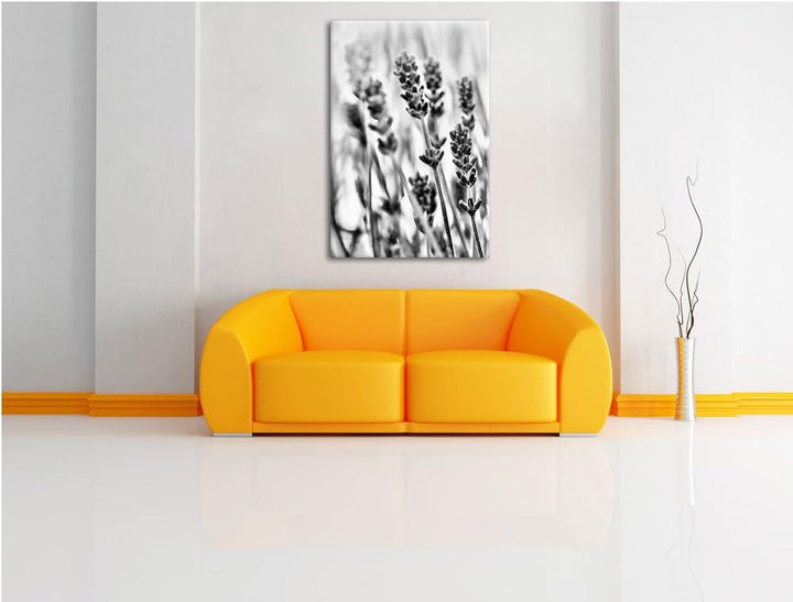 Monocrome, Lavendel , Format: 100x70 auf Leinwand, XXL riesige Bilder fertig gerahmt mit Keilrahmen,