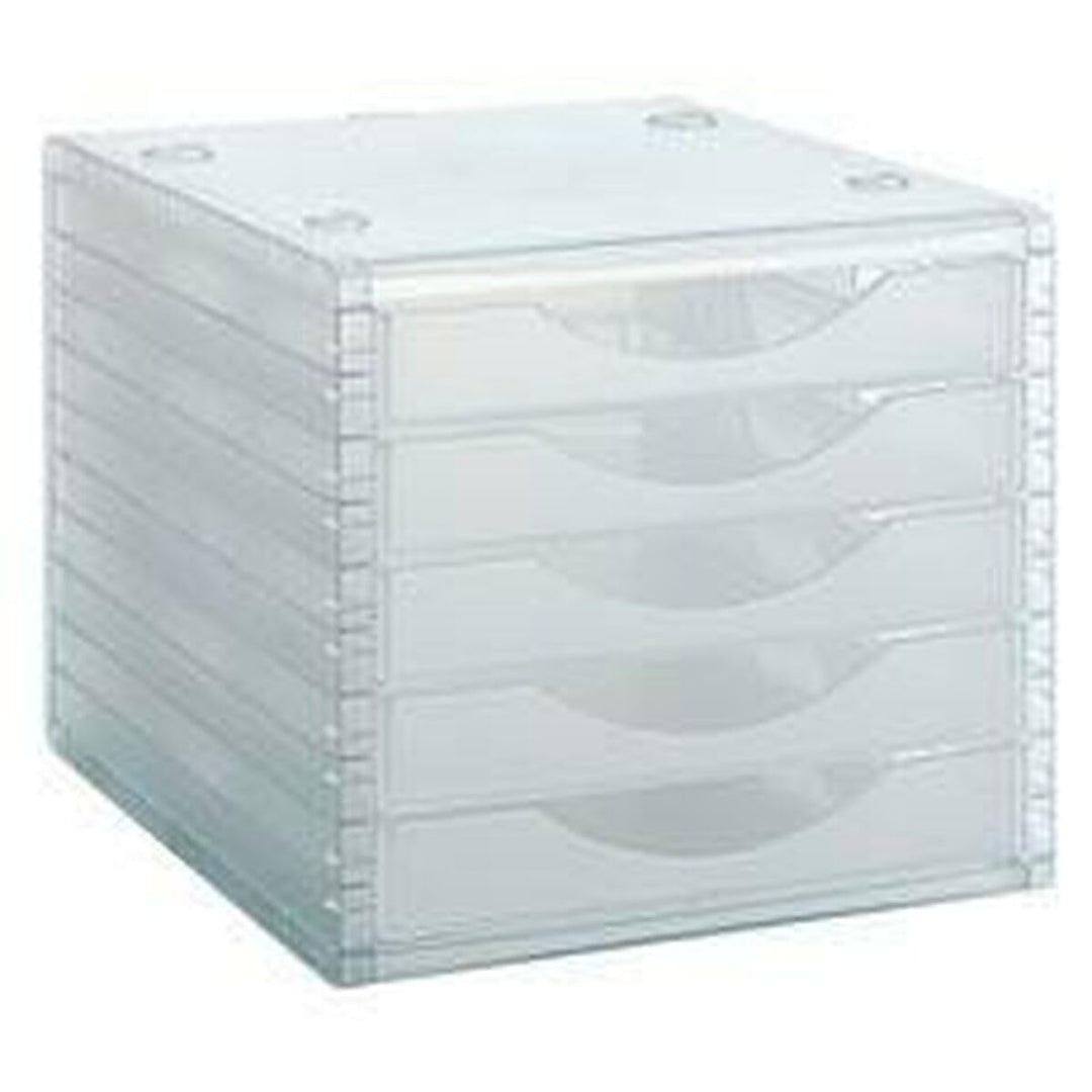 ARCHIVO 2000 4005 TL Modul Ordnungssystem 5 Schubladen, cristal Durchscheinendes Glas, Durchscheinen