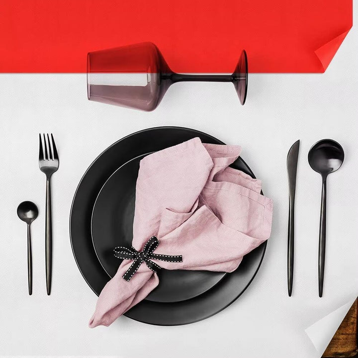 Tischdeckenrolle, 1 × 25M, Rot, Einweg Vlies Stoffähnlich Tischdecke Rolle, Meterware Tischtuchrolle
