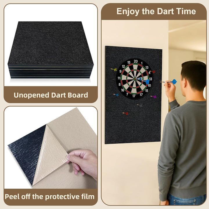 Rdutuok Dart Wandschutz Selbstklebender Filz 30x30 cm,Dartboard-Rückseite Dartscheibe Hintergrund Sc