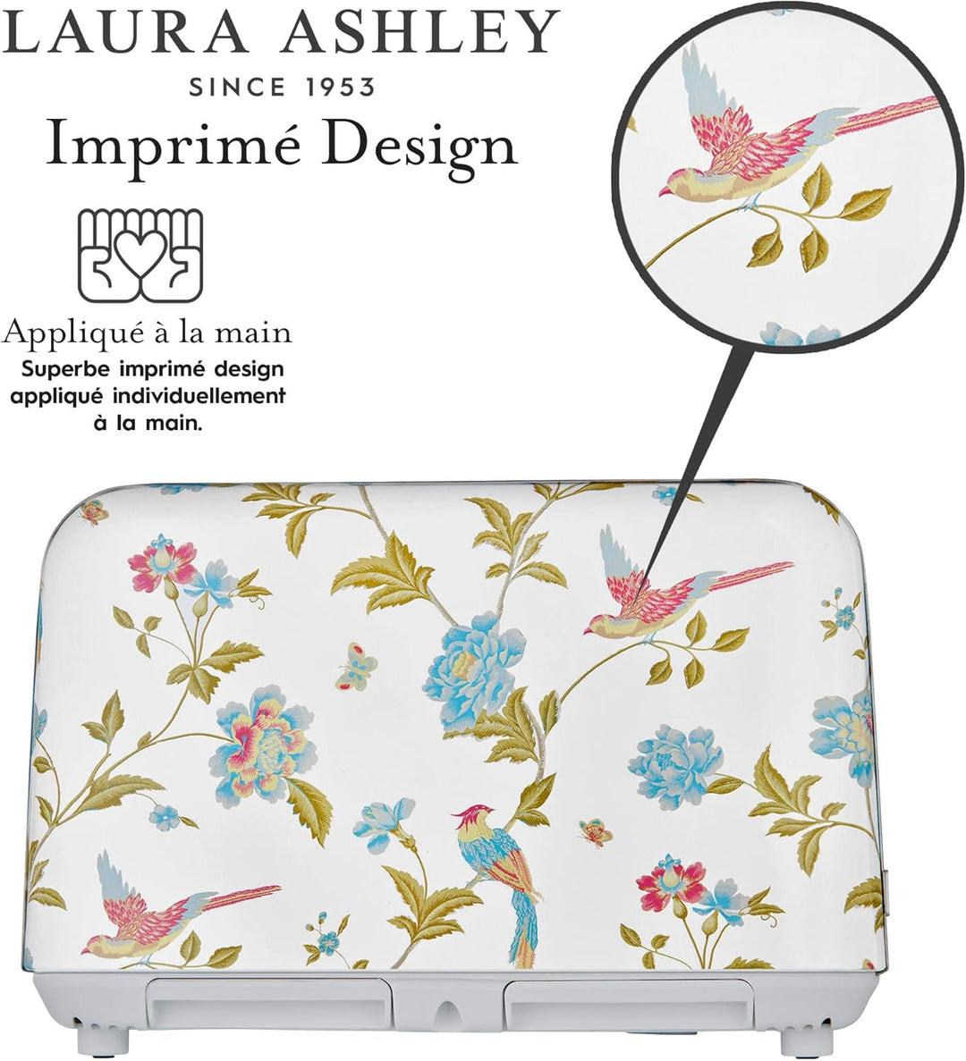 VQ Laura Ashley 4-Scheiben-Toaster mit einstellbaren Heiz-, Auftau- und Aufwärmmodi - Edelstahl Vint