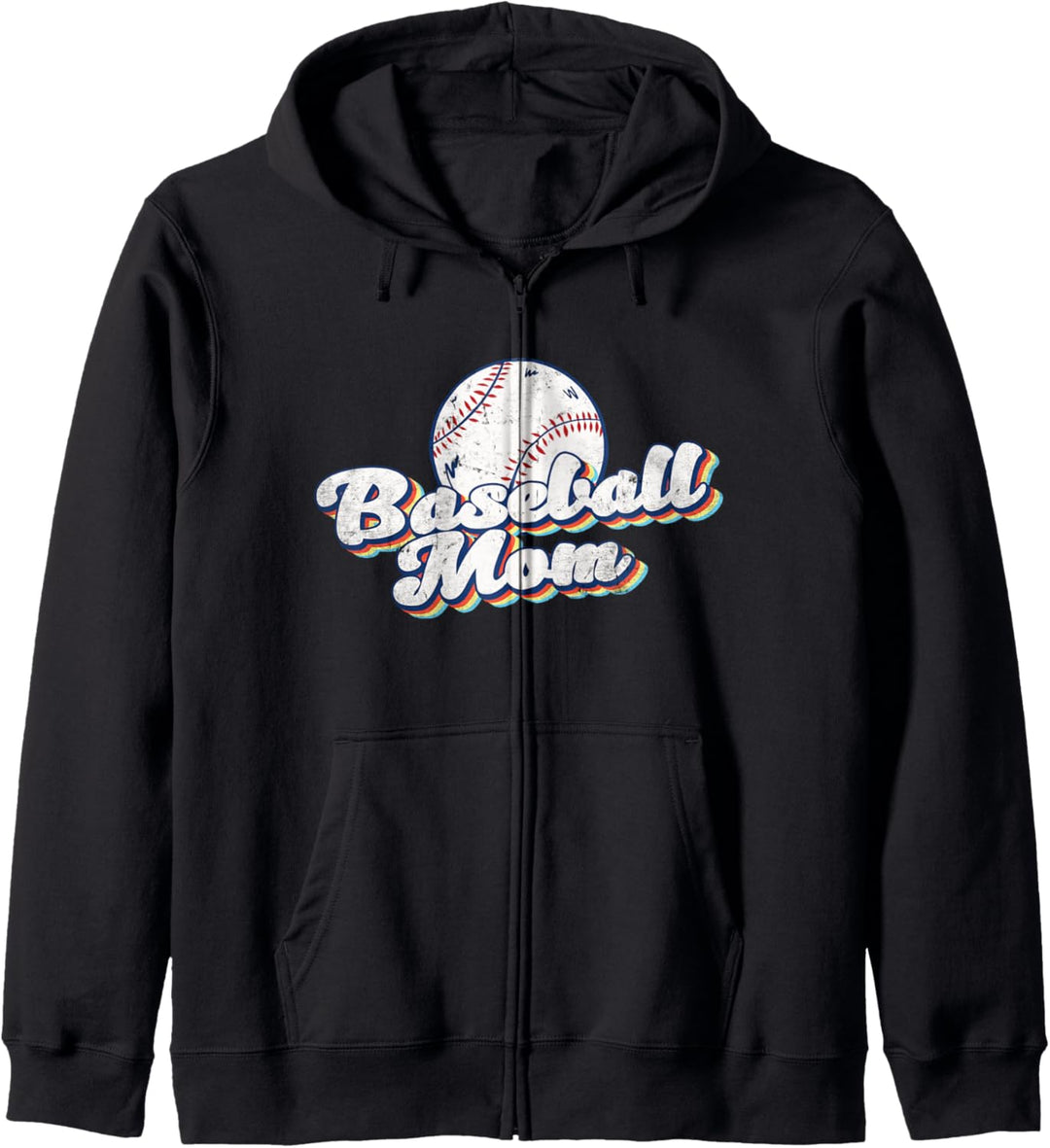 Baseball Mom Vintage Print Softball Mom Mothers Day Baseball Kapuzenjacke