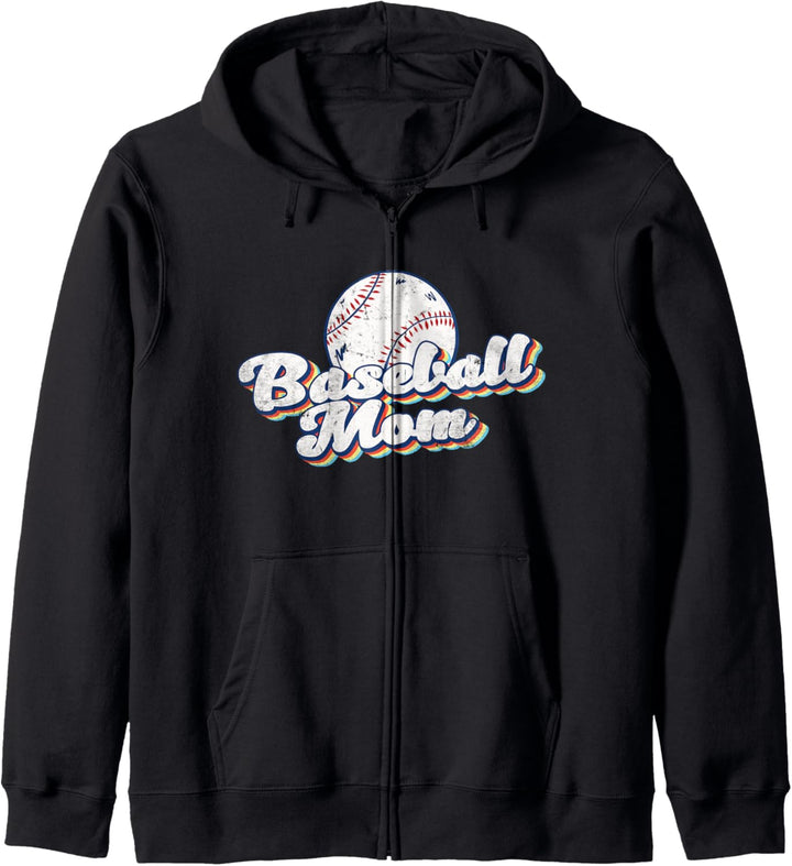 Baseball Mom Vintage Print Softball Mom Mothers Day Baseball Kapuzenjacke
