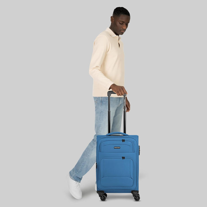 SMARTBOX Weichgepäck Kabinen-Koffer für Damen & Herren | Kleiner Cabin-Trolley 36 x 23 x 57 cm | 4 R