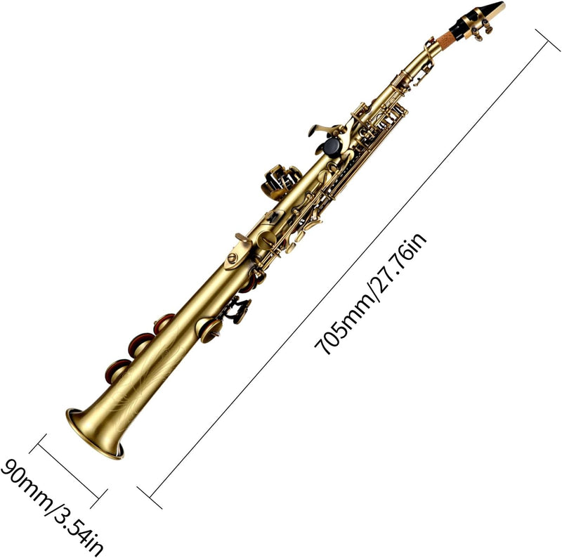 Btuty Sopran-Saxophon Bb Gerade Messing Professional Vernickelt Saxophon Holzblasinstrument Schnitzm