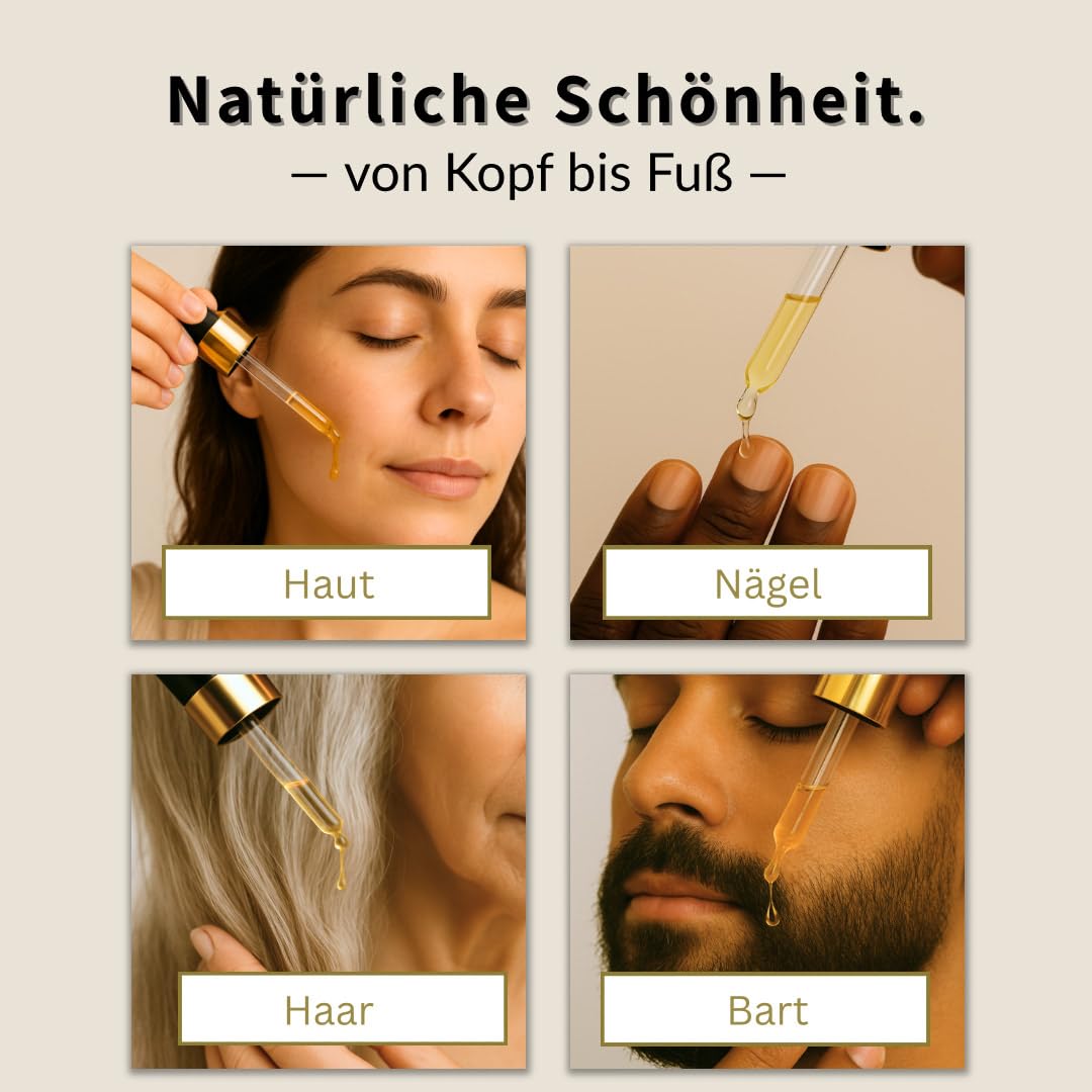 Premium Bio-Arganöl aus Marokko – 100% rein, kaltgepresst – für Haut, Haare, Bart & Nägel - Feuchtig