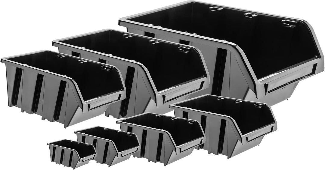 KADAX Werkstatt-Stapelkiste, Stapelbox aus PP Kunststoff, Sichtlagerbox in verschiedenen Grössen, La