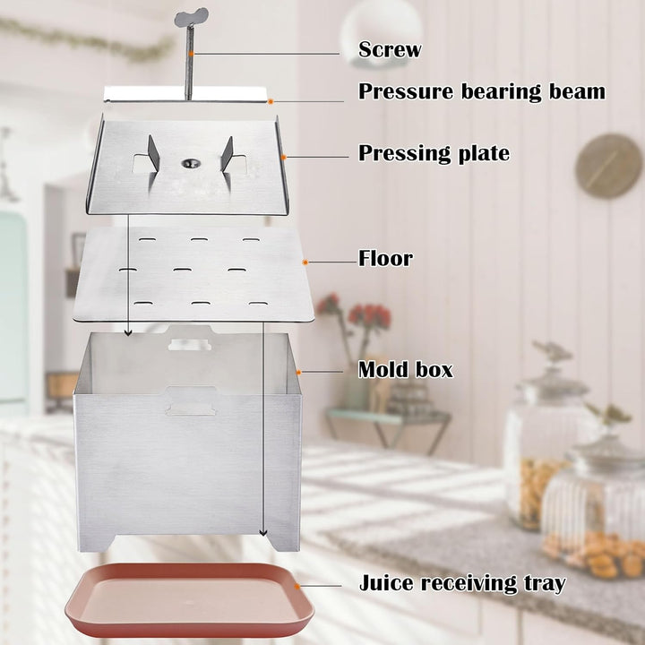 Aisny Tofupresse, Edelstahl Tofu Presse Materialien in Lebensmittelqualität Tofu Maker Kit mit Platt