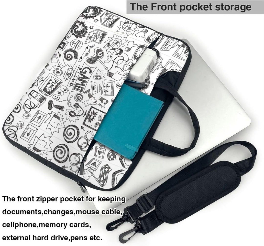Praktische Laptoptasche mit Videospiel-Aufdruck für Jungen – stilvolle Kuriertasche &amp; Laptop-Umhänge