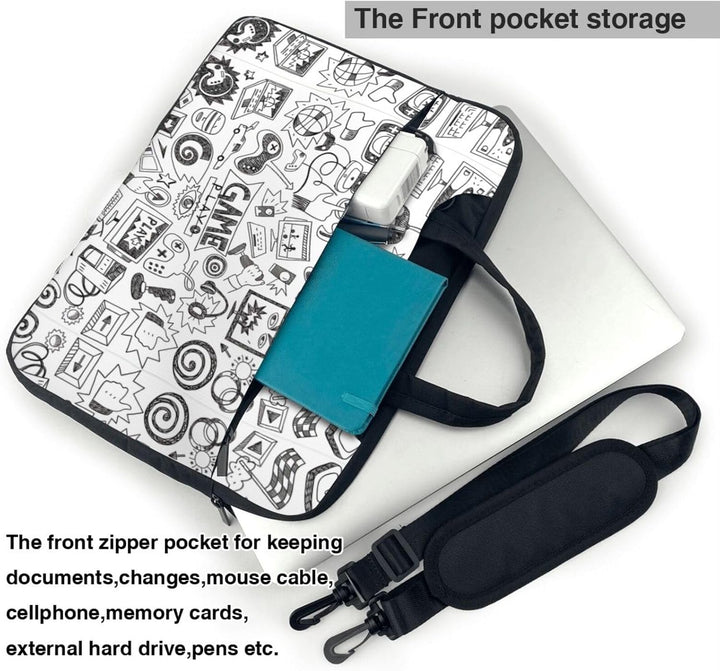 Praktische Laptoptasche mit Videospiel-Aufdruck für Jungen – stilvolle Kuriertasche &amp; Laptop-Umhänge