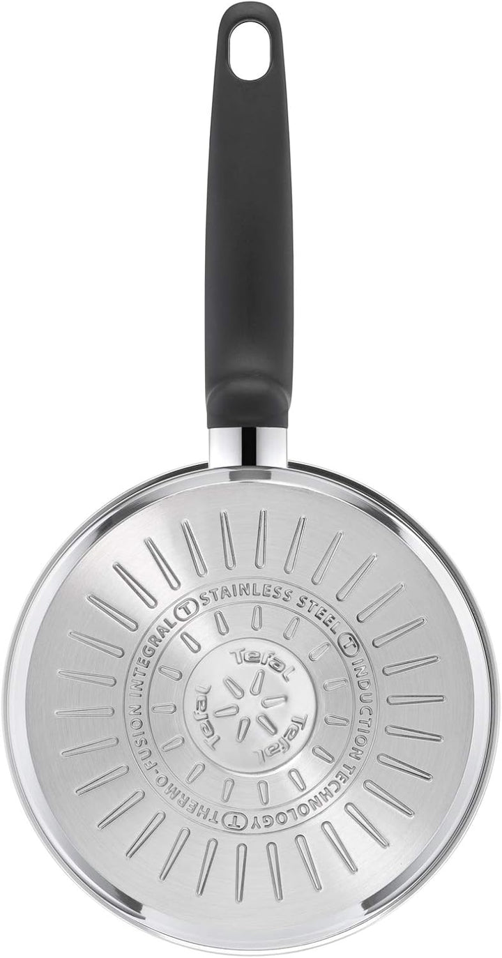 Tefal Primary Stielkasserolle 14 cm (1 L) 10 Jahre Garantie, hochwertiger Edelstahl, Induktion, Schm