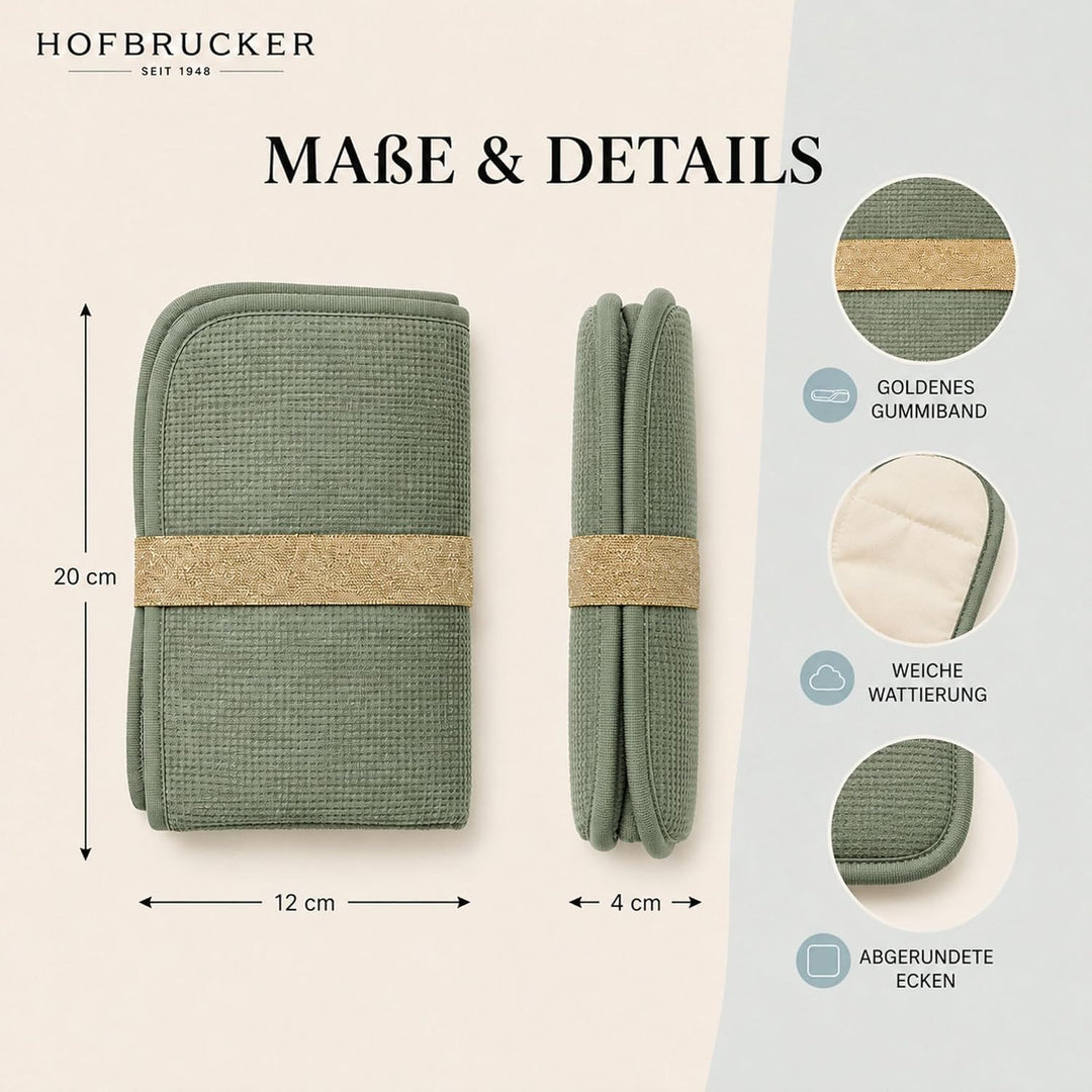 Hofbrucker® Windeltasche, Wickeltasche mit Wickelunterlage für unterwegs, faltbare Wickelclutch mit