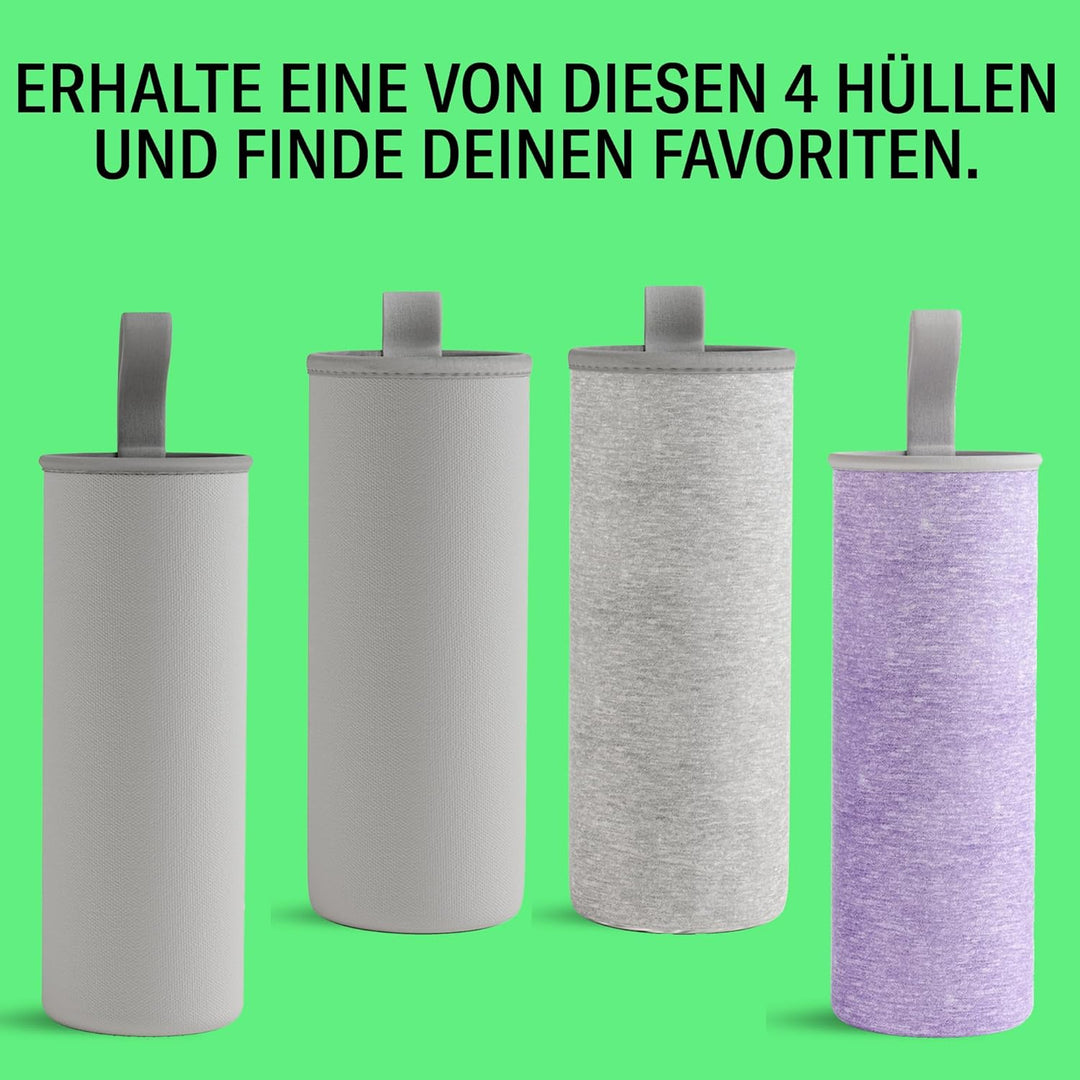Waterdrop® Edition Glass Bottle 600ml Trinkflasche Glas auslaufsicher, Kohlensäure geeignet | BPA fr
