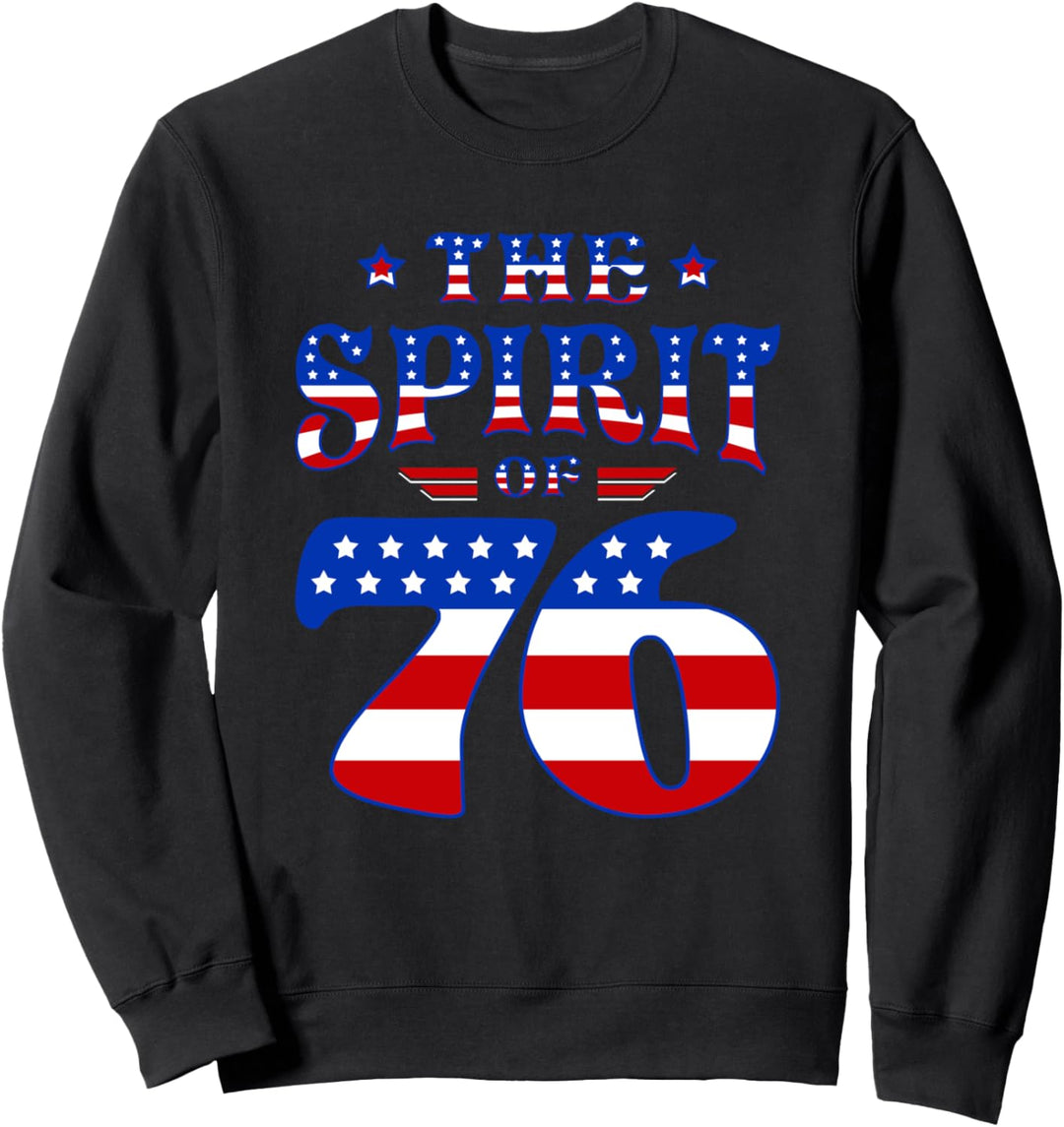 Vintage The Spirit 76 4. Juli Patriotische Amerikaner Sweatshirt