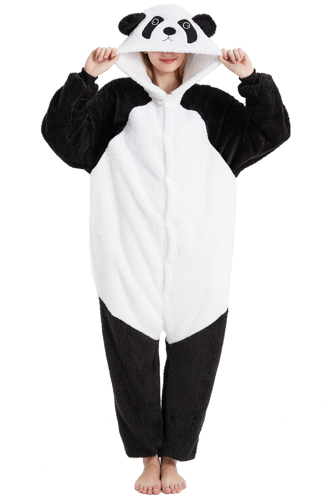 LATH.PIN Pyjamas Jumpsuit Panda Unisex Erwachsene Tier Onesie Cosplay Halloween Karneval Kostüme Dam