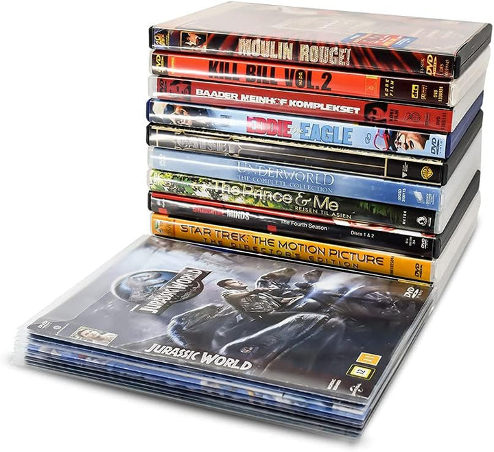 3L DVD Hüllen für DVD-Filme Aufbewahrung – Platz für Cover - 100 Stück &amp; Blu-Ray Hüllen für Blu Ray