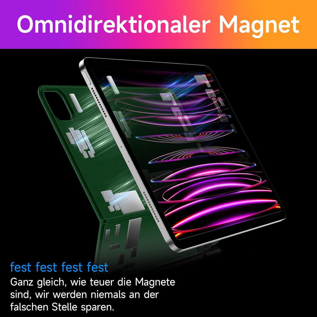 HOU Magic-Keyboard für iPad Air 5 Hülle mit Tastatur（Air 11 Zoll & Air 4）,für iPad Pro 11 Hülle mit