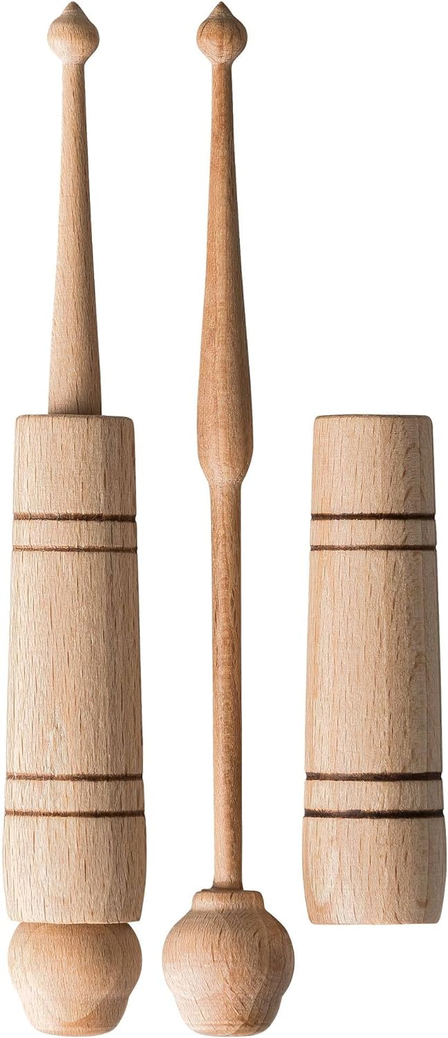 DESERMO Klöppel im 20er Beutel (10x 2er Set) aus Holz - traditionelles Handwerk Klöppeln - Hülsenklö